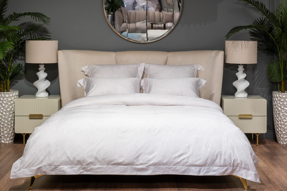 Комплект постельного белья "Лоренцо" белый 220х200см с наволочками 50х70см