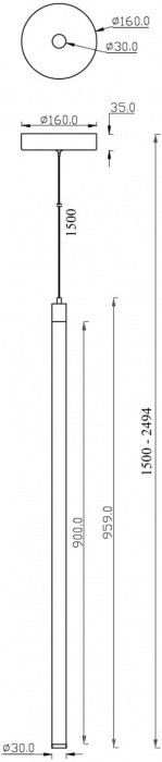 Подвесной светильник Ray P021PL-L20W3K Maytoni