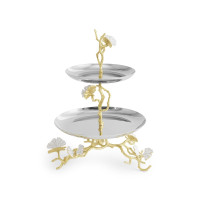 Этажерка Michael Aram "Butterfly Ginkgo Gold", двухъярусная, 33 см