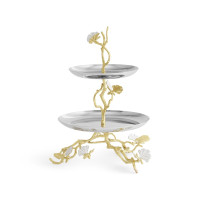 Этажерка Michael Aram "Butterfly Ginkgo Gold", двухъярусная, 33 см