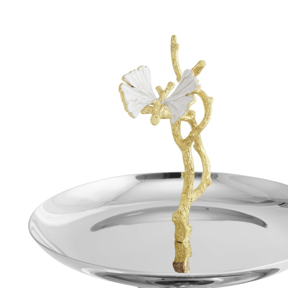Этажерка Michael Aram "Butterfly Ginkgo Gold", двухъярусная, 33 см