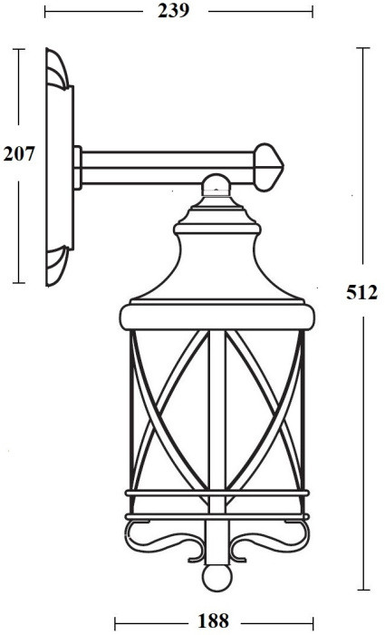 Настенный фонарь уличный LUCERNA 84802 Gb Oasis Light