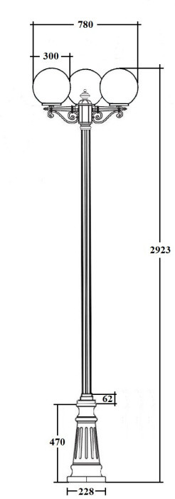 Наземный фонарь GLOBO L 88210LB B2 Bl Oasis Light