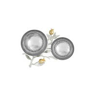 Менажница Michael Aram "Pomegranate Silver", 2 секции, 23х22 см