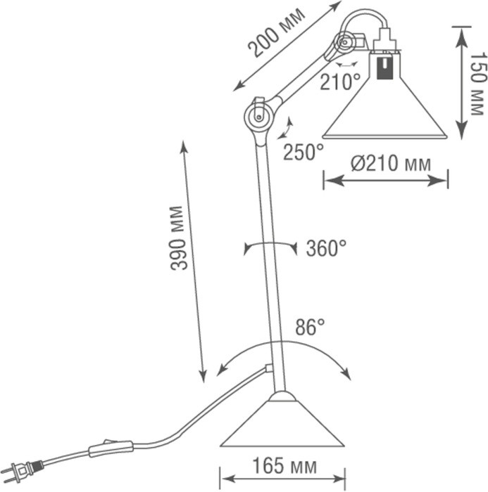Интерьерная настольная лампа MARY JANE DL20653T1BBlack Donolux