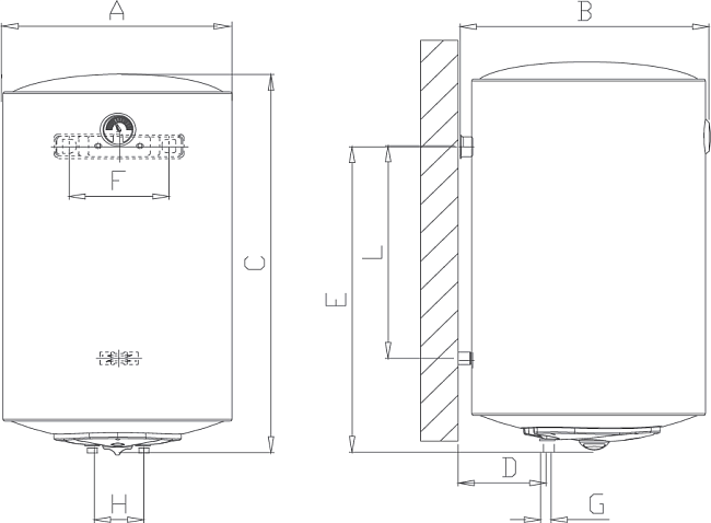 Водонагреватель Ferroli E-glass Slim 80VS F1H0642A 80 л белый