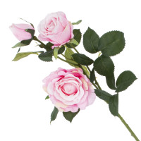 Цветок искусственный с каплями росы "Роза", L12 W11 H78 см