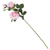 Цветок искусственный с каплями росы "Роза", L12 W11 H78 см