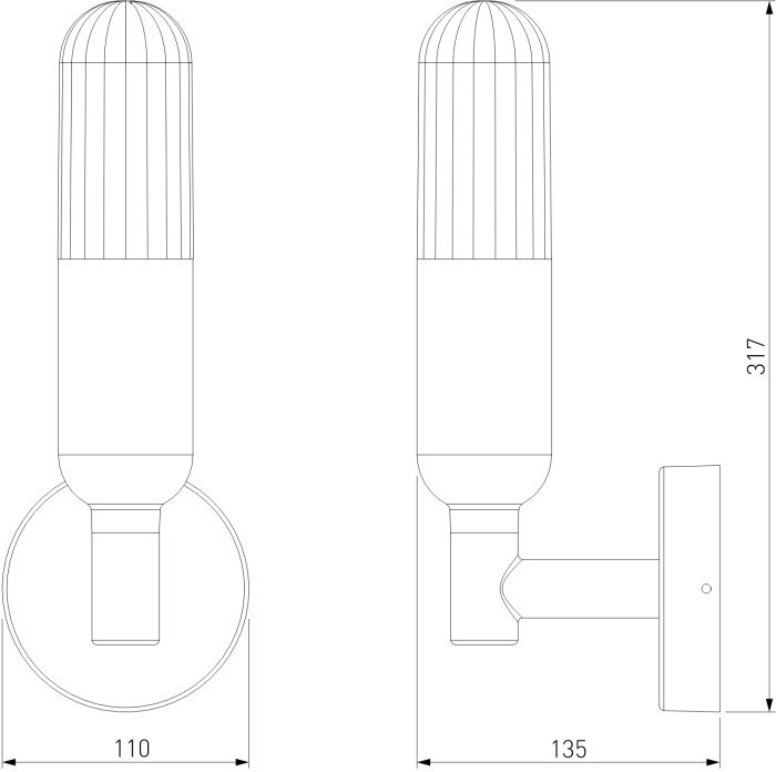 Настенный светильник уличный ISIDA 35165/U серый Elektrostandard