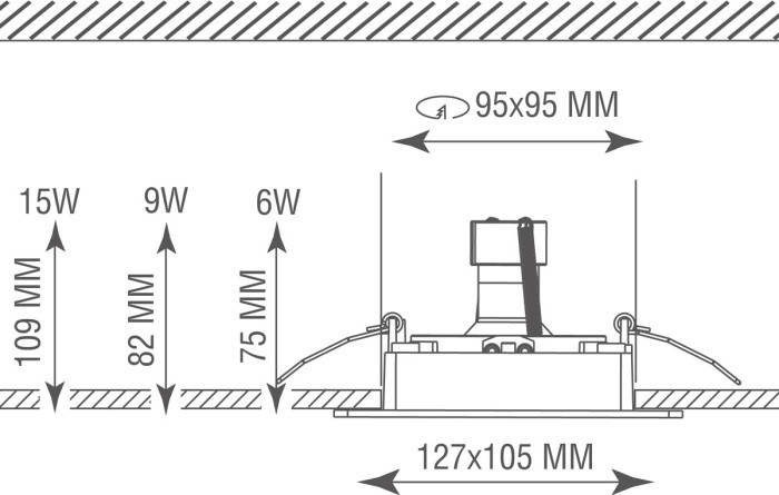 Точечный светильник Lumme DL18615/01WW-SQ Shiny black/Black Donolux