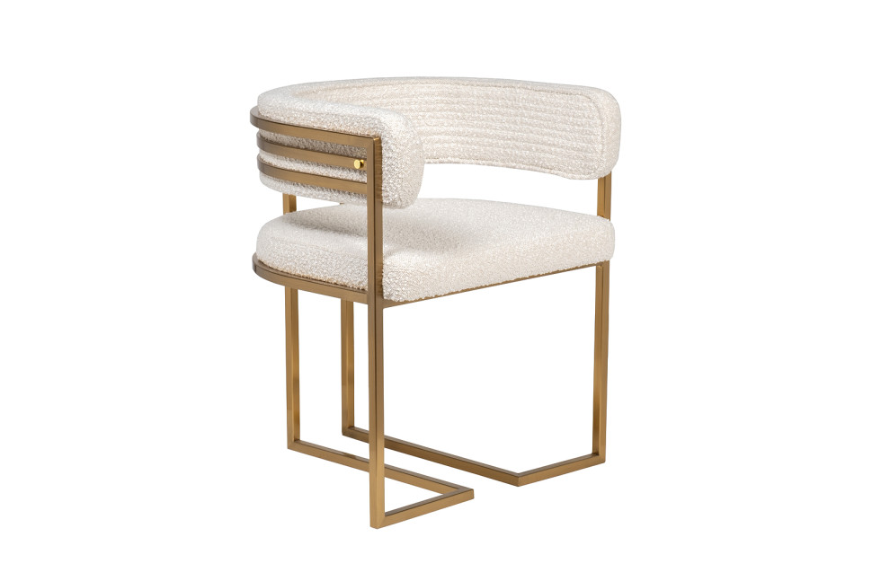 Стул букле бежевый/матовое золото
