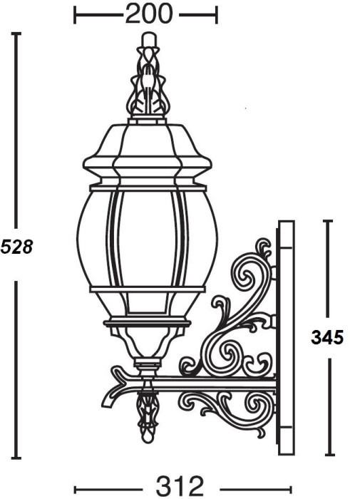 Настенный фонарь уличный AMERICA L 83401L/06 Gb Oasis Light