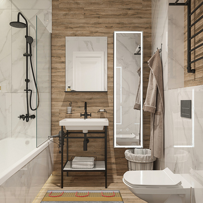 Комплект теплого пола Ewrika MAT EWR 150-9 с терморегулятором ТЕП7026 белым, механическим