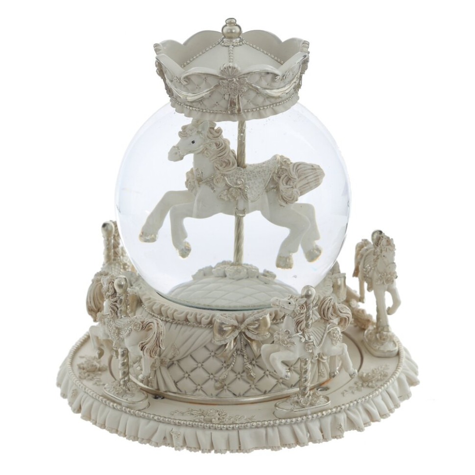 Фигурка декоративная  в стекл шаре "Карусель" (ключ,муз, движ), D 10 см, L15 W15 H17,5 см