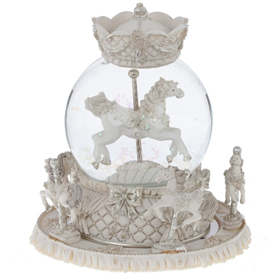 Фигурка декоративная  в стекл шаре "Карусель" (ключ,муз, движ), D 10 см, L15 W15 H17,5 см
