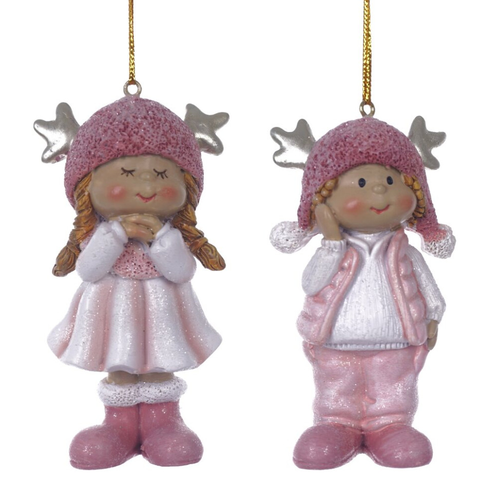 Фигурка декоративная подвесная "Дети",  L5 W3 H9,5 см, 2в.