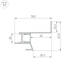 Профиль для светодиодной ленты SHADOW 047639 Arlight Профиль для светодиодной ленты SHADOW 047639 Arlight