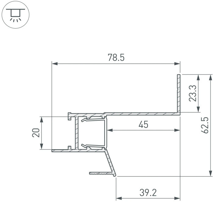 Профиль для светодиодной ленты SHADOW 047639 Arlight