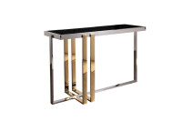 Консоль черное стекло/хром/золото Консоль черное стекло/хром/золото