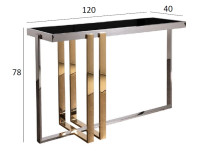 Консоль черное стекло/хром/золото Консоль черное стекло/хром/золото