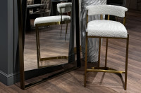 Стул барный букле бежевый/матовое золото