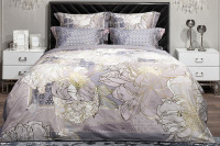 Комплект из 2х наволочек "Пионы" 70х70см серый