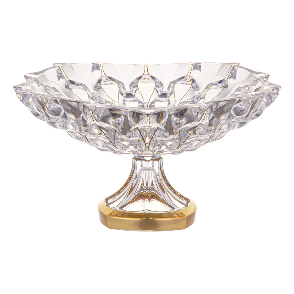 Ваза для фруктов н/н 35см."Samba Melody" золотая