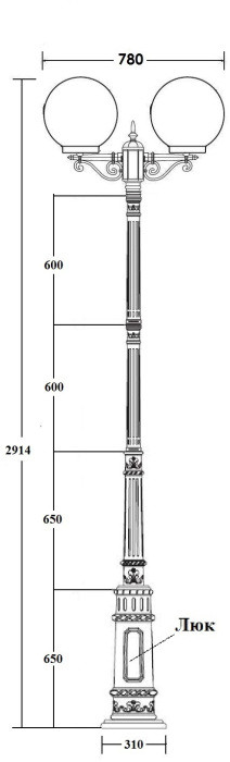 Наземный фонарь GLOBO L 88210LA/E7 Bl Oasis Light