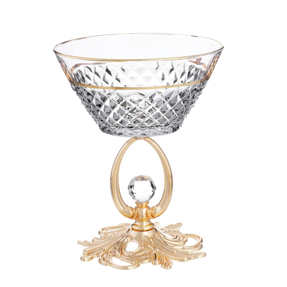 Креманка 12см."Dalia" золотая круглая