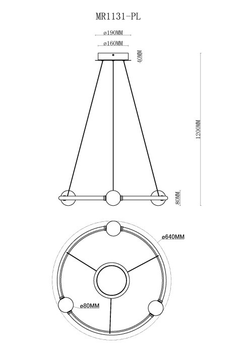 Подвесная люстра Victory MR1131-PL MyFar