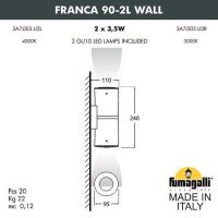 Архитектурная подсветка Franca 90 3A7.003.000.AXU2L Fumagalli Архитектурная подсветка Franca 90 3A7.003.000.AXU2L Fumagalli