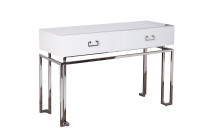 Консоль с ящиками белая/хром Консоль с ящиками белая/хром