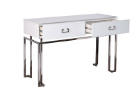 Консоль с ящиками белая/хром Консоль с ящиками белая/хром