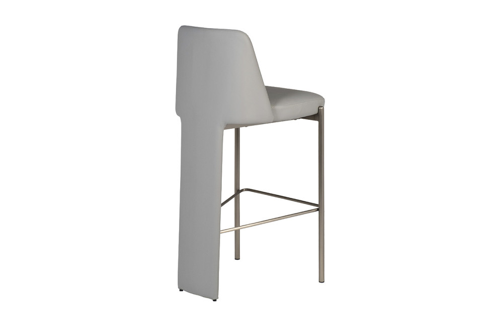 Стул барный экокожа серый