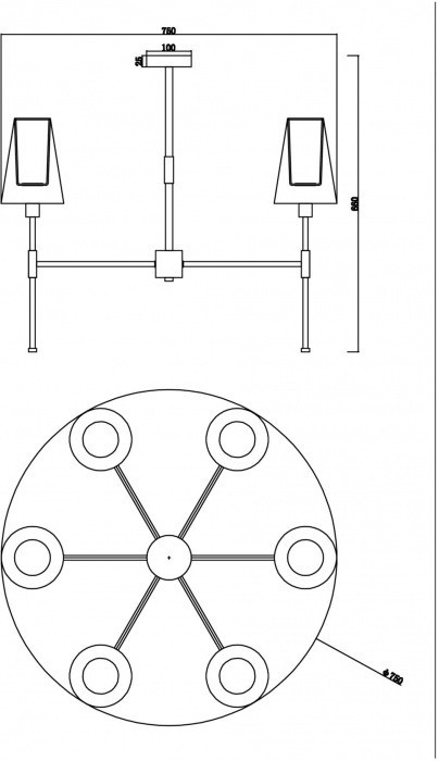 Потолочная люстра Tida FR5196PL-06BBS Freya