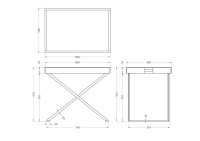 Стол сервировочный зеркальный золото/хром