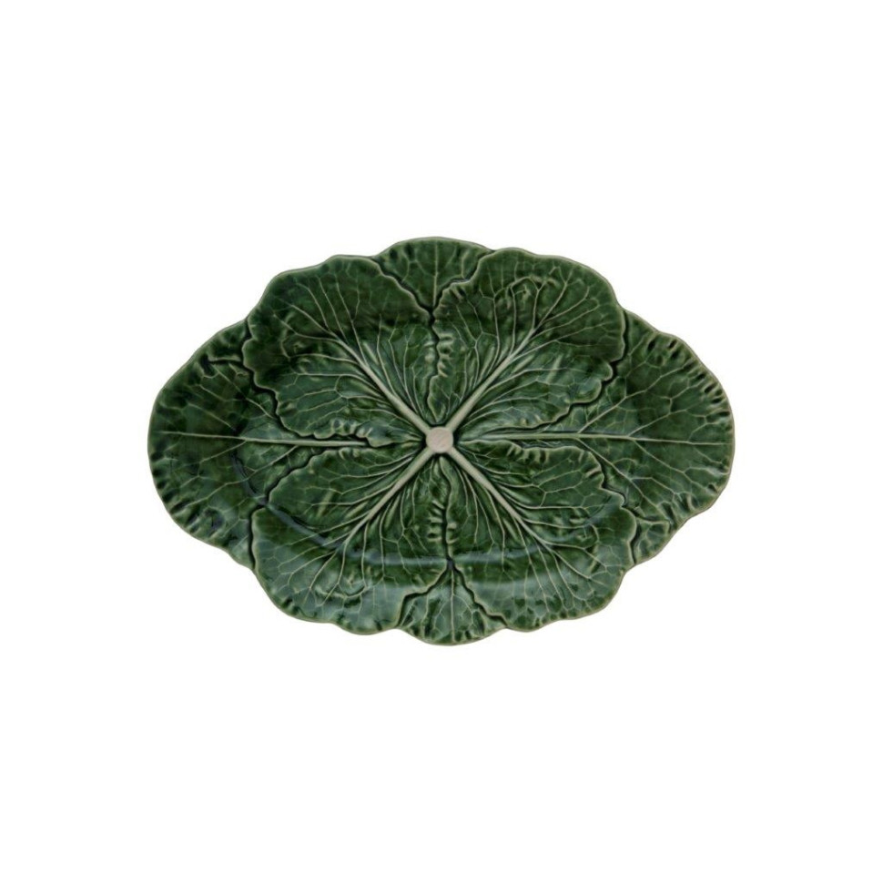 Блюдо овальное 37,5см."Капуста" зеленое