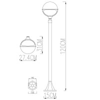 Наземный фонарь Monaco A1496PA-1WG Arte Lamp Наземный фонарь Monaco A1496PA-1WG Arte Lamp