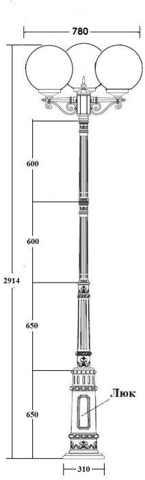 Наземный фонарь GLOBO L 88210LB/E7 Bl Oasis Light