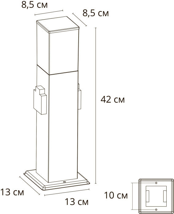 Наземный светильник Plate A3711PA-1BK Arte Lamp