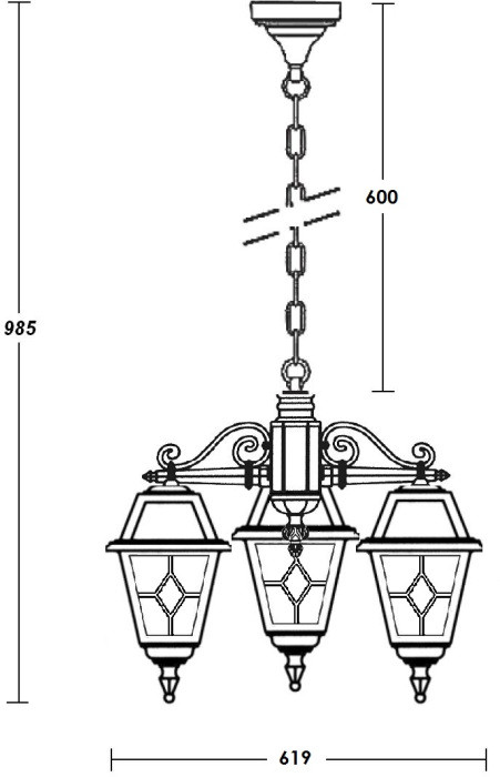 Уличный светильник подвесной FARO 91170/3 Bl Oasis Light
