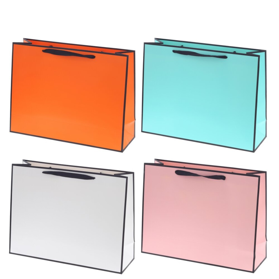 Пакет подарочный L (бумага 230г/м2, блок микс 12шт), L46 W15 H35 см, 4в.