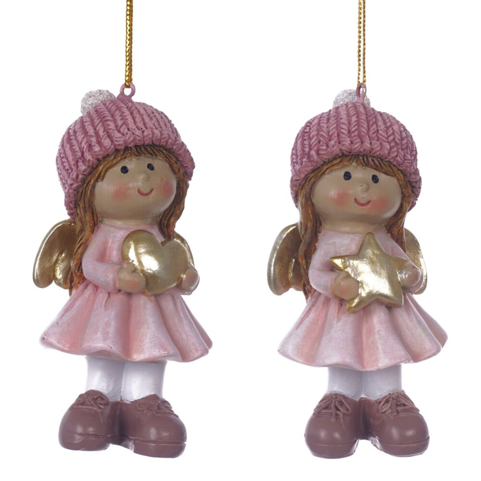 Фигурка декоративная подвесная "Ангел",  L4,5 W3,5 H10 см, 2в.