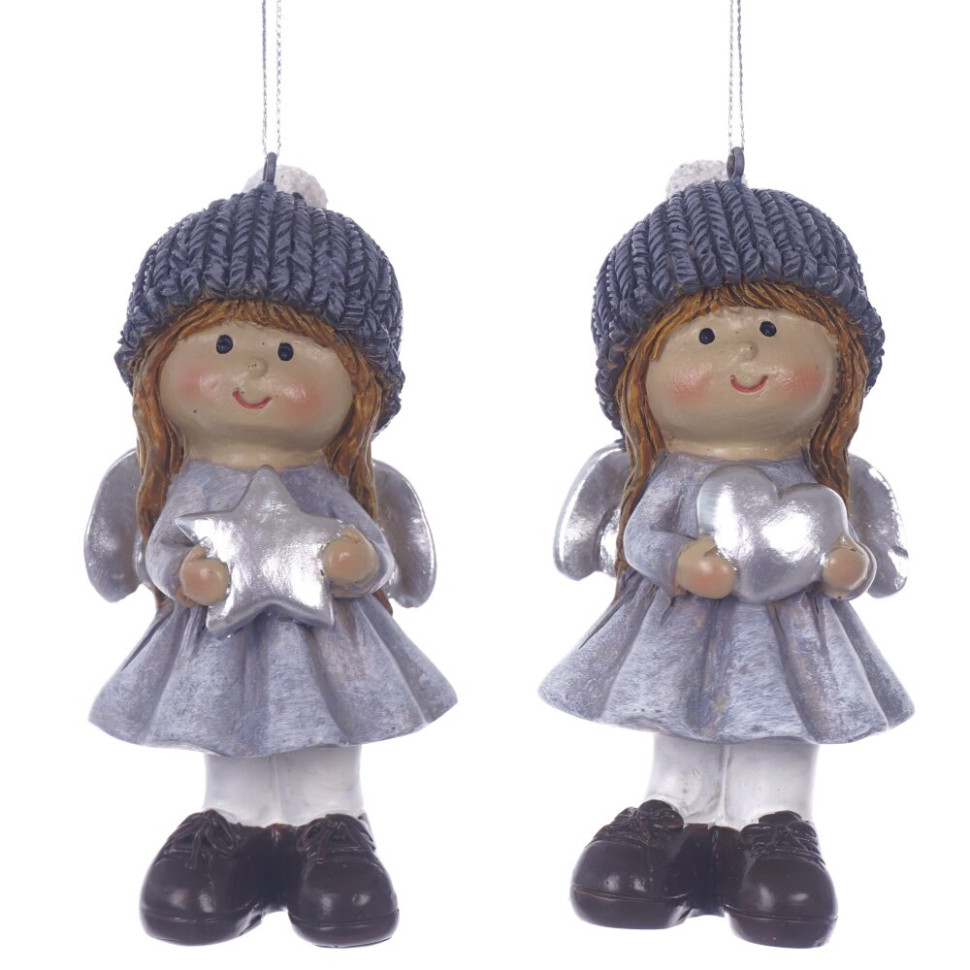 Фигурка декоративная подвесная "Ангел",  L4,5 W3,5 H10 см, 2в.