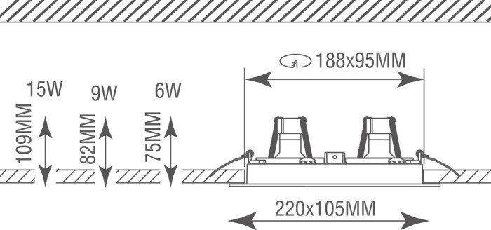 Точечный светильник Lumme DL18615/02WW-SQ Champagne/Black Donolux