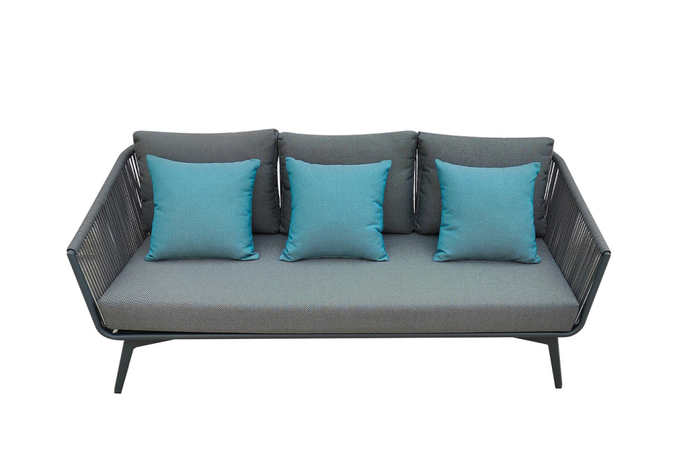 Диван Arial трехместный уличный серый