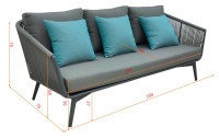 Диван Arial трехместный уличный серый Диван Arial трехместный уличный серый