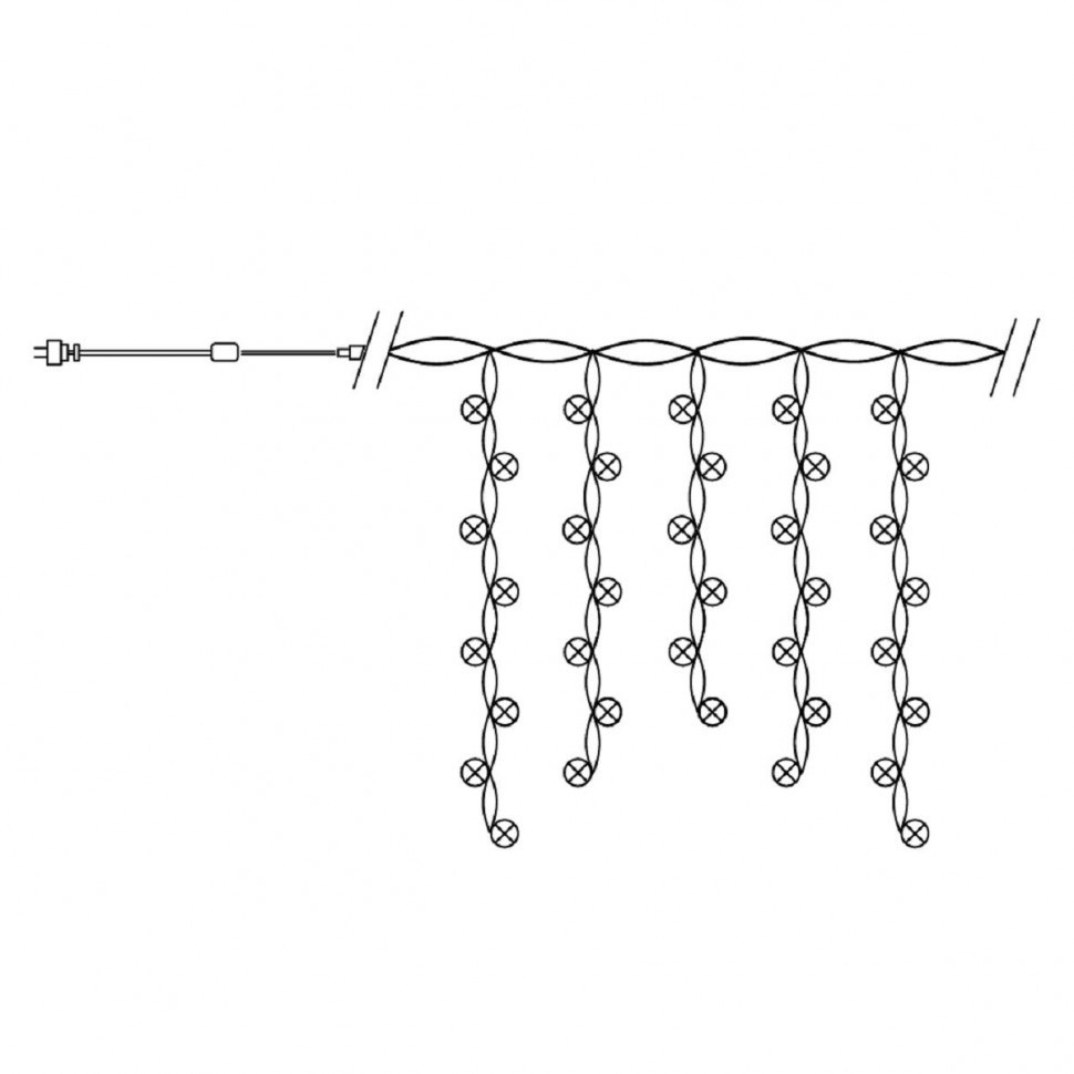 Светодиодная гирлянда Feron Бахрома 230V 2700K теплый белый с эффектом стробов CL22 32346