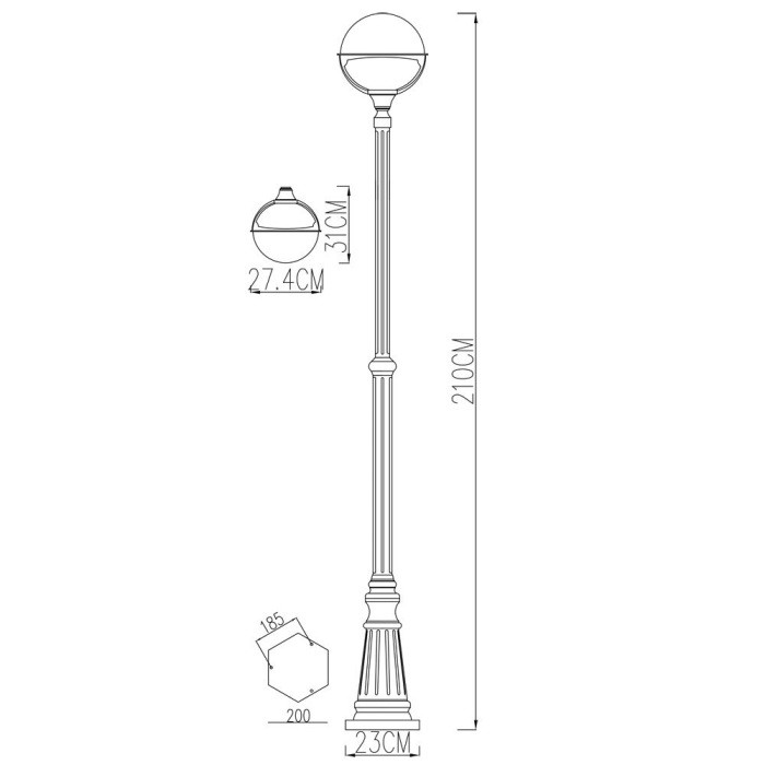 Наземный фонарь Monaco A1497PA-1WG Arte Lamp