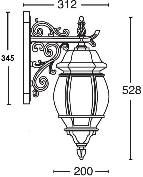 Настенный фонарь уличный AMERICA L 83402L/06 Gb Oasis Light